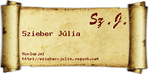 Szieber Júlia névjegykártya