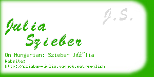 julia szieber business card